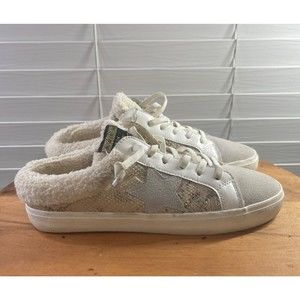 Vintage Havana Womens Sneaker Size 8-8.5? Beige Faux Fur Hearty Mule Shoes